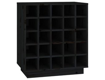 vidaXL Wijnkast Grenenhout Zwart 55,5x34x61 cm - 56% Korting