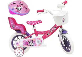 Kinderfiets Minnie Mouse 12" Roze - Meisjesfiets met Zijwieltjes