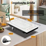 Induction Hob 2 Plates with Plug Flex Zone Booster White | 30 cm built-in induction hob with plug, 3500 W, timer, safety lock, 9 power levels, glass ceramic hotplate