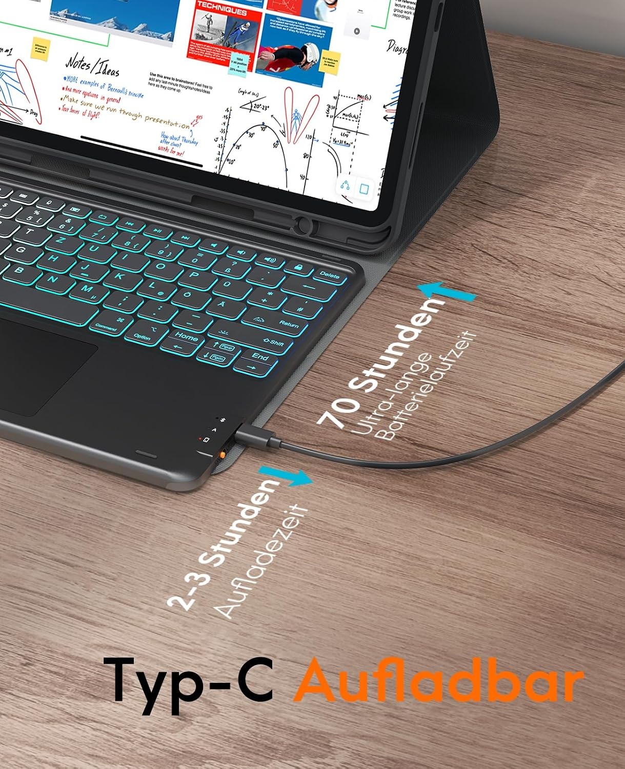 Hoes met QWERTZ Toetsenbord & Trackpad voor iPad Air 13" (M2, 2024) - 47% Korting