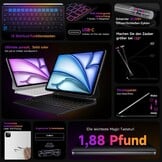HOU Toetsenbordhoes iPad Pro 12,9" met Trackpad & 7-Kleur Verlichting (34% Korting)