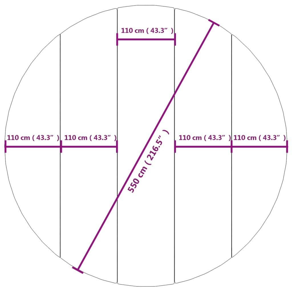 Zwembadgrondzeil Polyester Geotextiel Ø550 cm Lichtgrijs (40% Korting!)