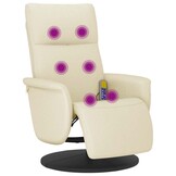 Verstelbare Massagestoel Crème Kunstleer - 35% Korting