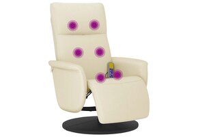 Verstelbare Massagestoel Crème Kunstleer - 35% Korting