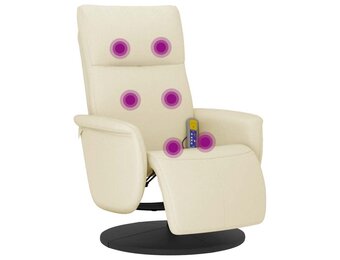 Verstelbare Massagestoel Crème Kunstleer - 35% Korting