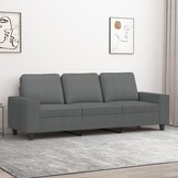 VidaXL Driezitsbank 180 cm Stof Donkergrijs - 35% Korting!