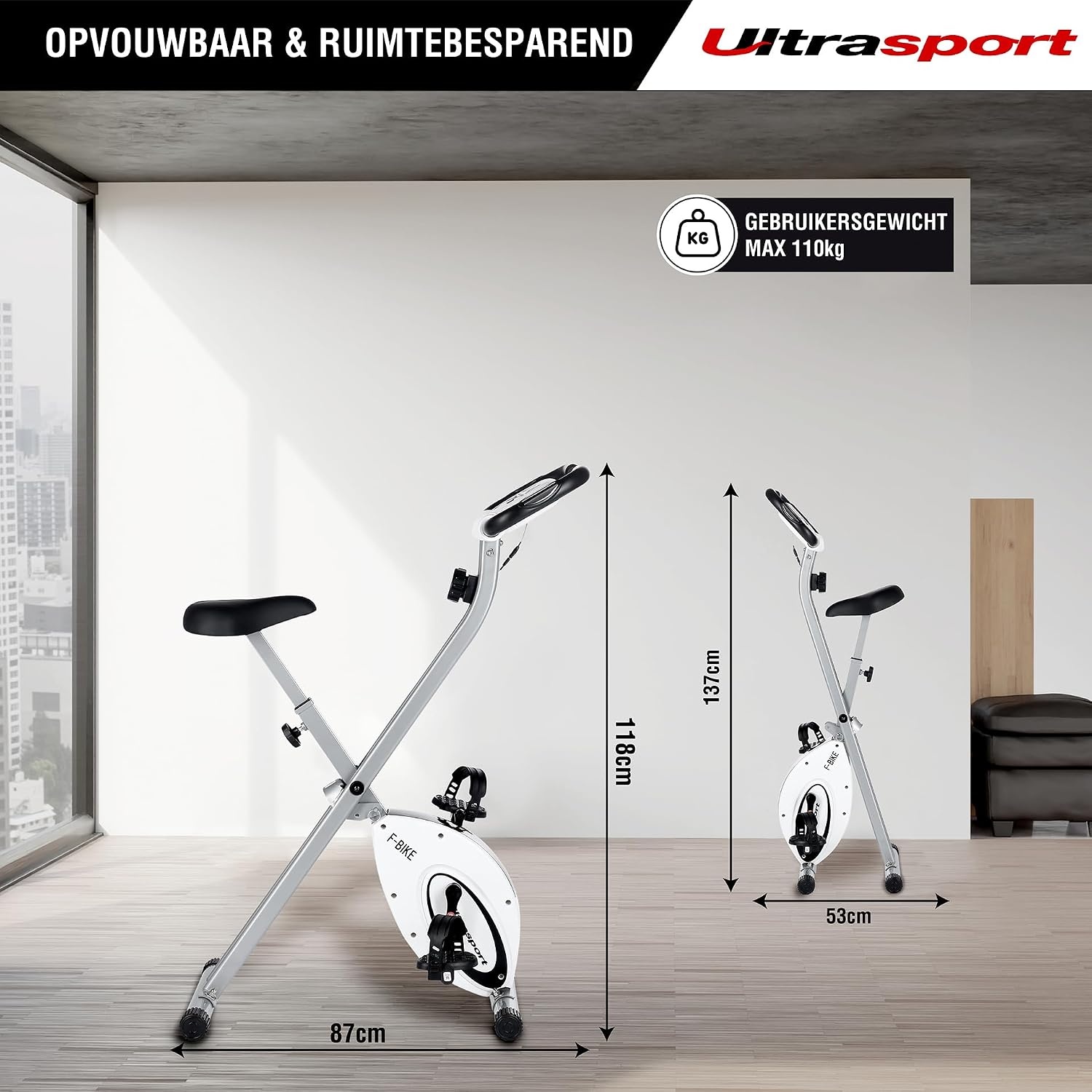 Opvouwbare Hometrainer Ultrasport F-Bike Pro - 35% Korting