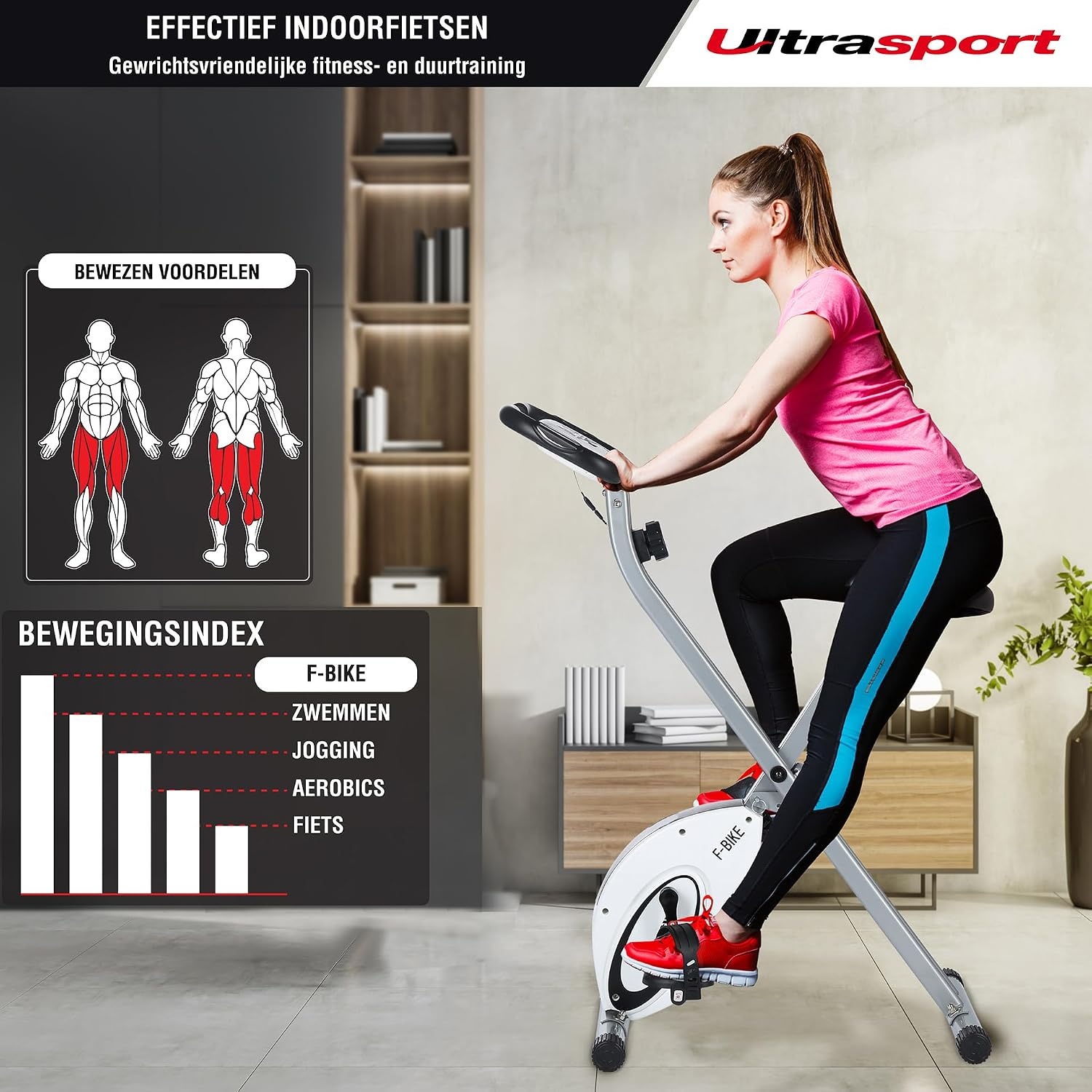 Opvouwbare Hometrainer Ultrasport F-Bike Pro - 35% Korting