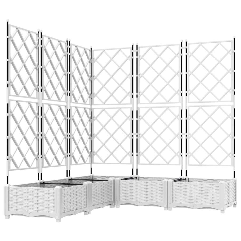 Tuindruppel met Trellis, 5 stuks, Wit - 34% Korting!