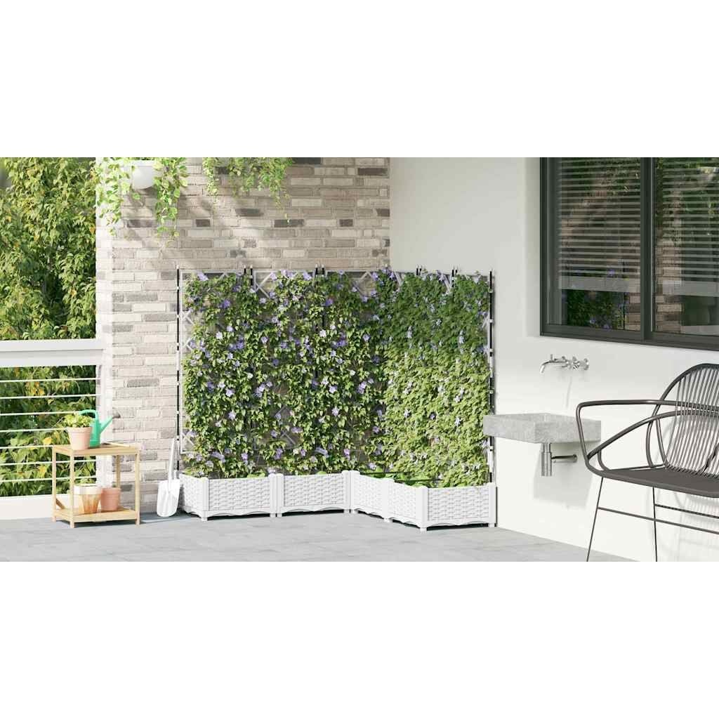 Tuindruppel met Trellis, 5 stuks, Wit - 34% Korting!