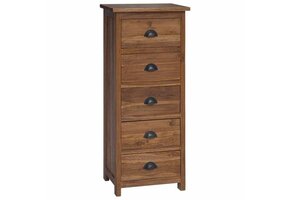 Ladekast Massief Teakhout Bruin 45x35x110 cm - 35% Korting