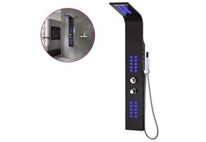 vidaXL Douchepaneel Aluminium Zwart - 30% Korting!