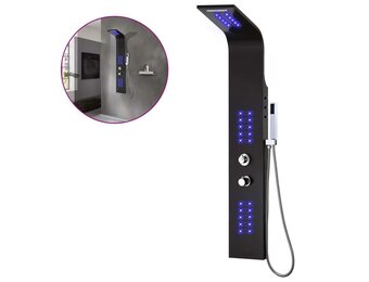 vidaXL Douchepaneel Aluminium Zwart - 30% Korting!