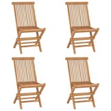 4x Teakhouten Tuinstoelen Inklapbaar - 35% Korting
