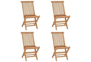 4x Teakhouten Tuinstoelen Inklapbaar - 35% Korting