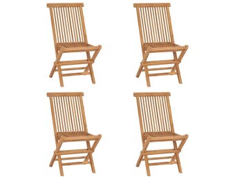 4x Teakhouten Tuinstoelen Inklapbaar - 35% Korting