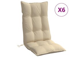 6x Stoelkussen Hoge Rug Oxford Beige 57% Korting