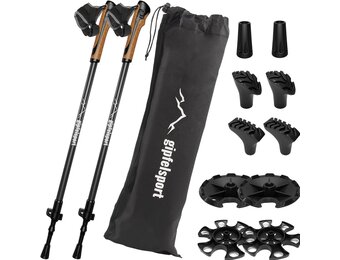 gipfelsport Nordic Walking stokken carbon en aluminium - telescopische wandelstokken verstelbaar | Nordic Walking-stokken voor heren en dames | wandelstokken verstelbaar van 77 cm - 120 cm