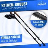gipfelsport Nordic Walking stokken carbon en aluminium - telescopische wandelstokken verstelbaar | Nordic Walking-stokken voor heren en dames | wandelstokken verstelbaar van 77 cm - 120 cm