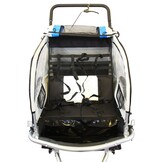 Fietskar kind - buggy - 2-zits - met schokbreker - blauw