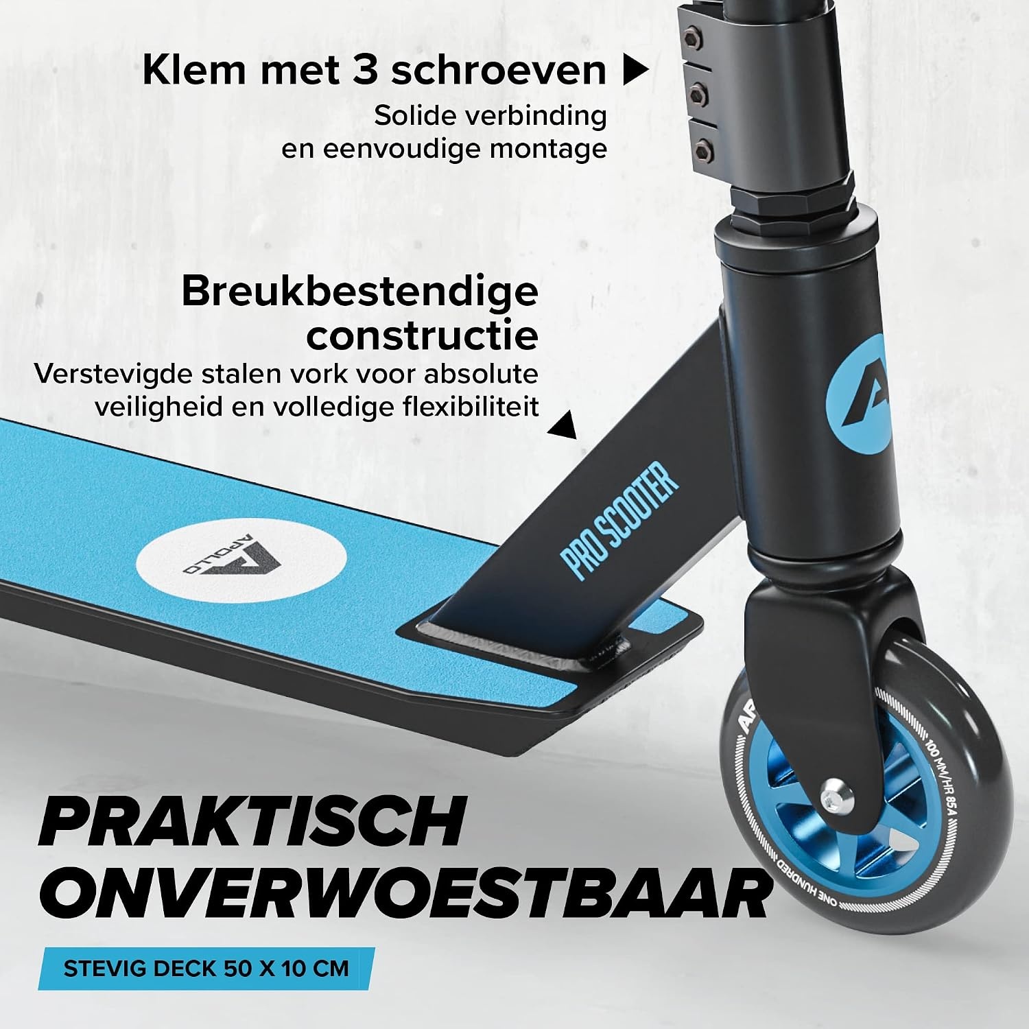 Apollo Stunt Scooter - Genius Pro - Hoogwaardige Stuntstep - Funstep - ABEC 9 Kogellagers - 100 mm Wielen met Aluminium Kern - Funscooter - Step
