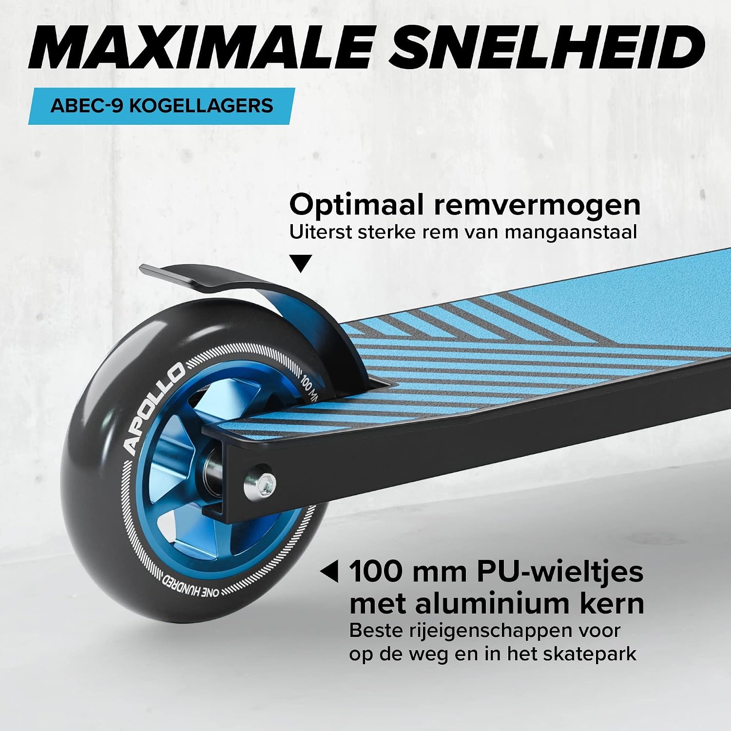Apollo Stunt Scooter - Genius Pro - Hoogwaardige Stuntstep - Funstep - ABEC 9 Kogellagers - 100 mm Wielen met Aluminium Kern - Funscooter - Step