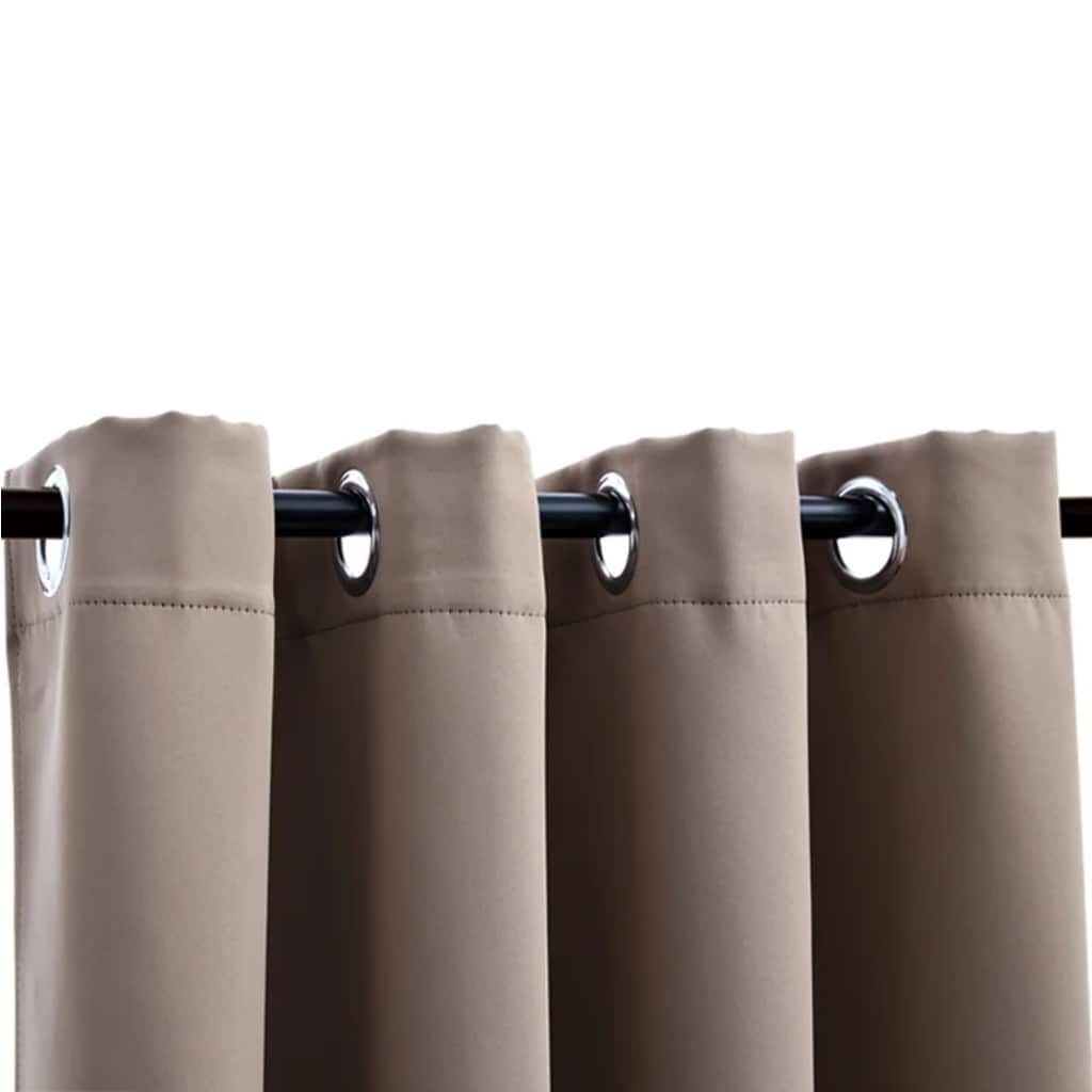 vidaXL Gordijn verduisterend met metalen ringen 2 st 140x245 cm taupe