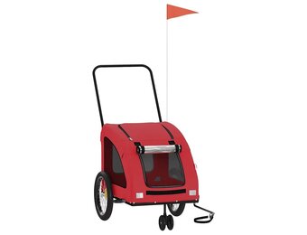 vidaXL Hondenfietstrailer oxford stof en ijzer rood