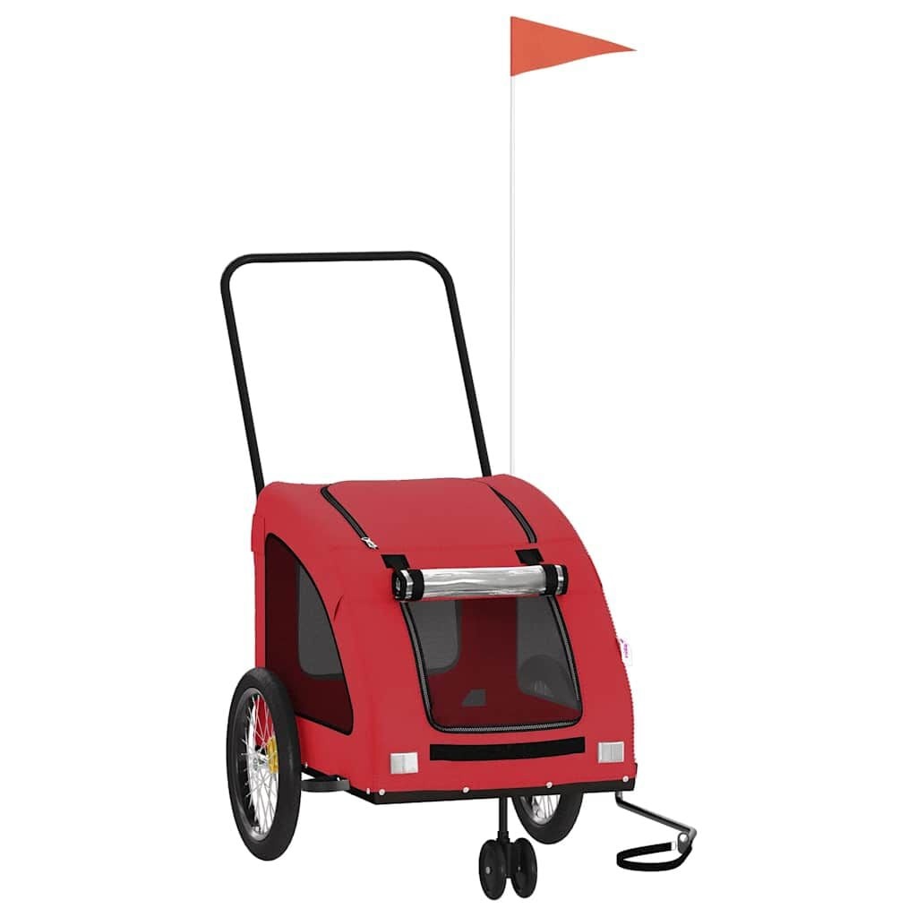 vidaXL Hondenfietstrailer oxford stof en ijzer rood