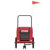 vidaXL Hondenfietstrailer oxford stof en ijzer rood