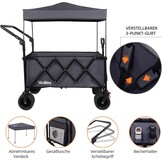 150 l opvouwbare wagen met 150 kg gewicht capaciteit, Utility trolley heavy duty met afneembare kap, grijs