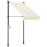 vidaXL Luifel uittrekbaar 100x150 cm stof en staal crèmekleurig