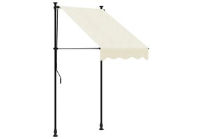 Uittrekbare Luifel 100x150 cm - Crèmekleurig Stoffen Luifel met Stalen Frame - 34% Korting