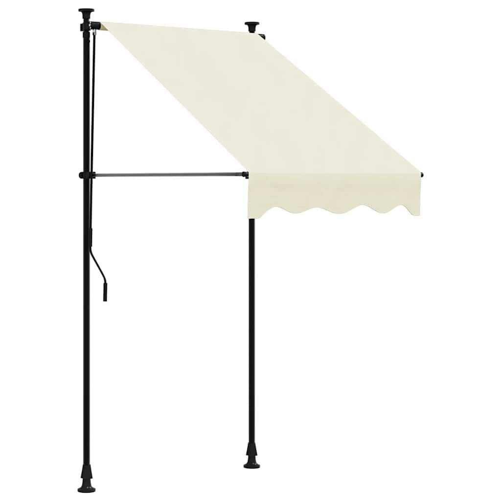 vidaXL Luifel uittrekbaar 100x150 cm stof en staal crèmekleurig
