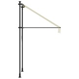 vidaXL Luifel uittrekbaar 100x150 cm stof en staal crèmekleurig