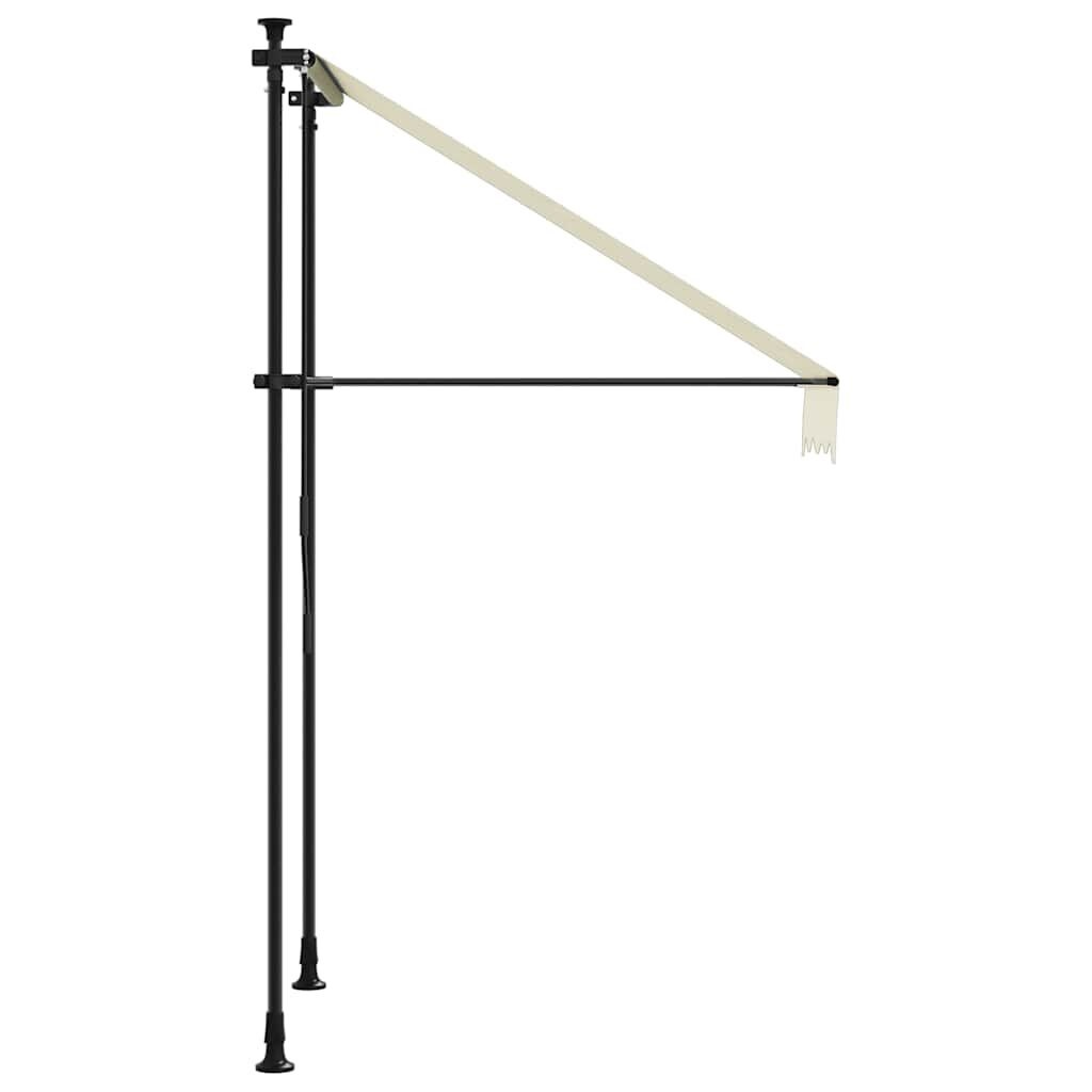 vidaXL Luifel uittrekbaar 100x150 cm stof en staal crèmekleurig