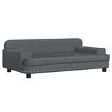 vidaXL Hondenmand 90x53x30 cm fluweel donkergrijs