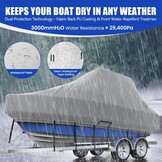 Center Console Boat Cover 22-24ft, Trailerable T-Top/Hard-Top Boat Cover, Heavy Duty Marine Grade Oxford Waterproof Boat Covers