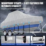 Center Console Boat Cover 22-24ft, Trailerable T-Top/Hard-Top Boat Cover, Heavy Duty Marine Grade Oxford Waterproof Boat Covers