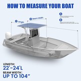 Center Console Boat Cover 22-24ft, Trailerable T-Top/Hard-Top Boat Cover, Heavy Duty Marine Grade Oxford Waterproof Boat Covers