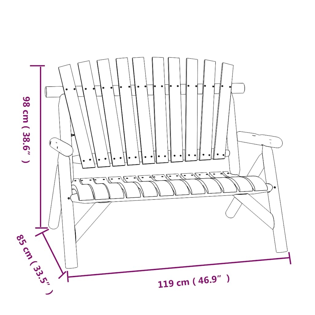 vidaXL Tuinbank 2-zits 119x85x98 cm massief vurenhout