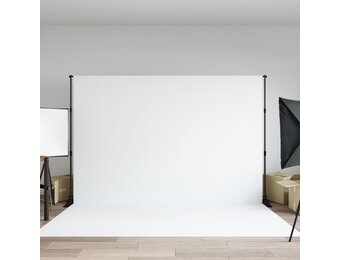 vidaXL Achtergrondstandaard 305x243 cm staal zwart