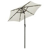 Parasol met LED-verlichting 200x211 cm aluminium zandkleurig - 60% korting