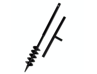 Grondboor met handvat en schroefkop (dubbele schroef) 100 mm (zwart)