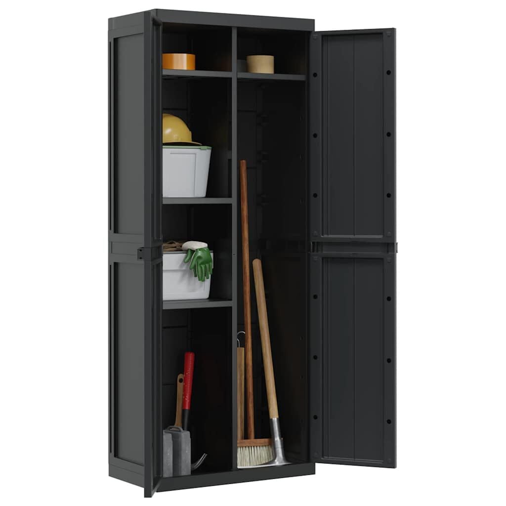 VidaXL Tuinkast Zwart - 65x37x165 cm - 35% Korting