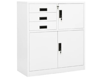 vidaXL Kantoorkast 90x40x102 cm staal wit