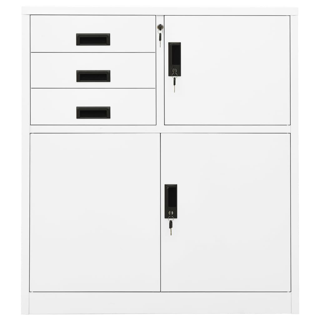 vidaXL Kantoorkast 90x40x102 cm staal wit