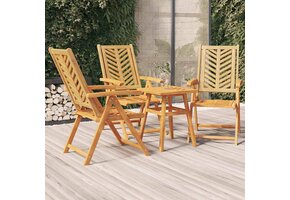 vidaXL Tuinstoelen 3 st. Massief Acaciahout 35% Korting