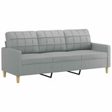 3-zitsbank lichtgrijs stof 180 cm breed - 35% korting!