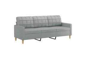 3-zitsbank lichtgrijs stof 180 cm breed - 35% korting!